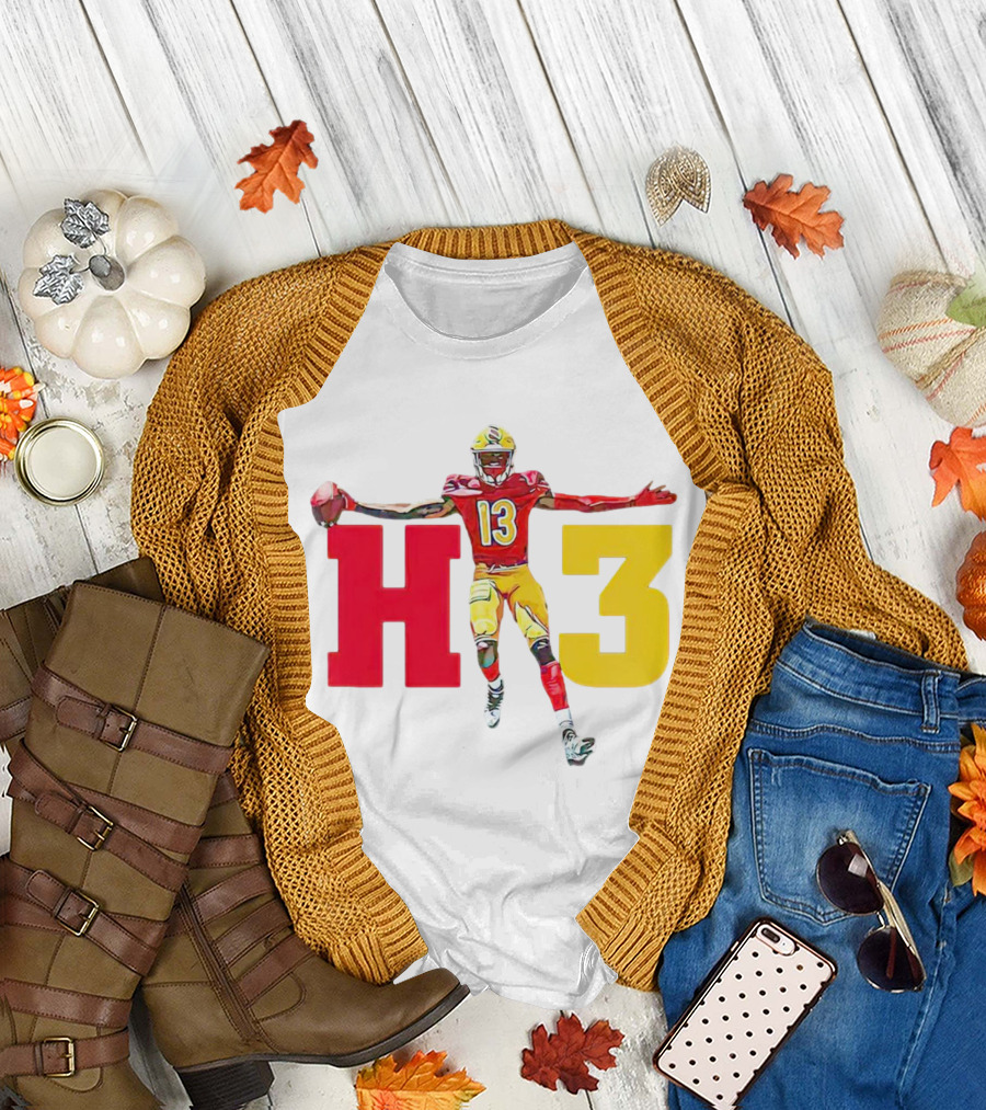 Maurice Alexander HT3 Football Player in Red and Yellow Uniform with Football T-Shirt