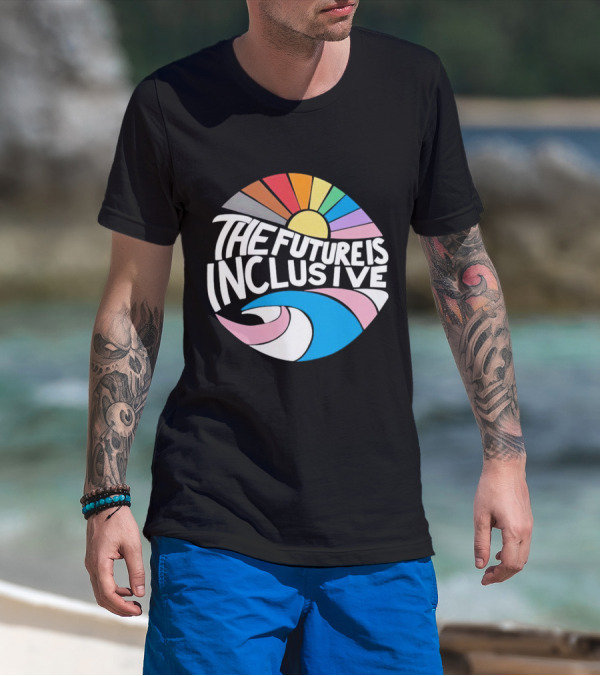 The Future Is Inclusive Rainbow Pride Wave Sunburst T-Shirt