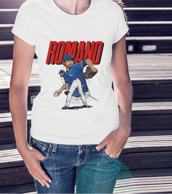 ROMANO Toronto Blue Jays Pitcher Baseball Action T-Shirt