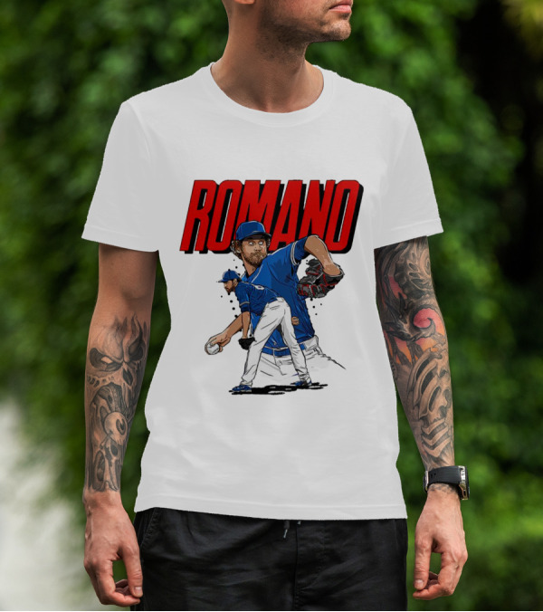 ROMANO Toronto Blue Jays Pitcher Baseball Action T-Shirt