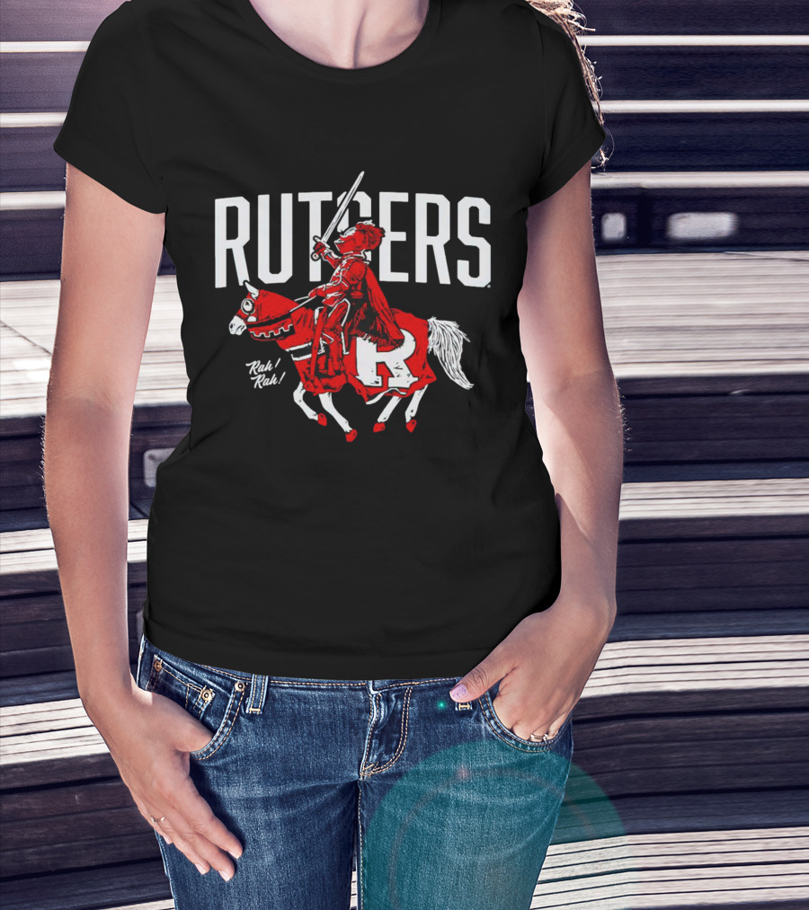 Rutgers Knights Rah Rah Iconic Sword-Wielding Mascot On Horseback T-Shirt