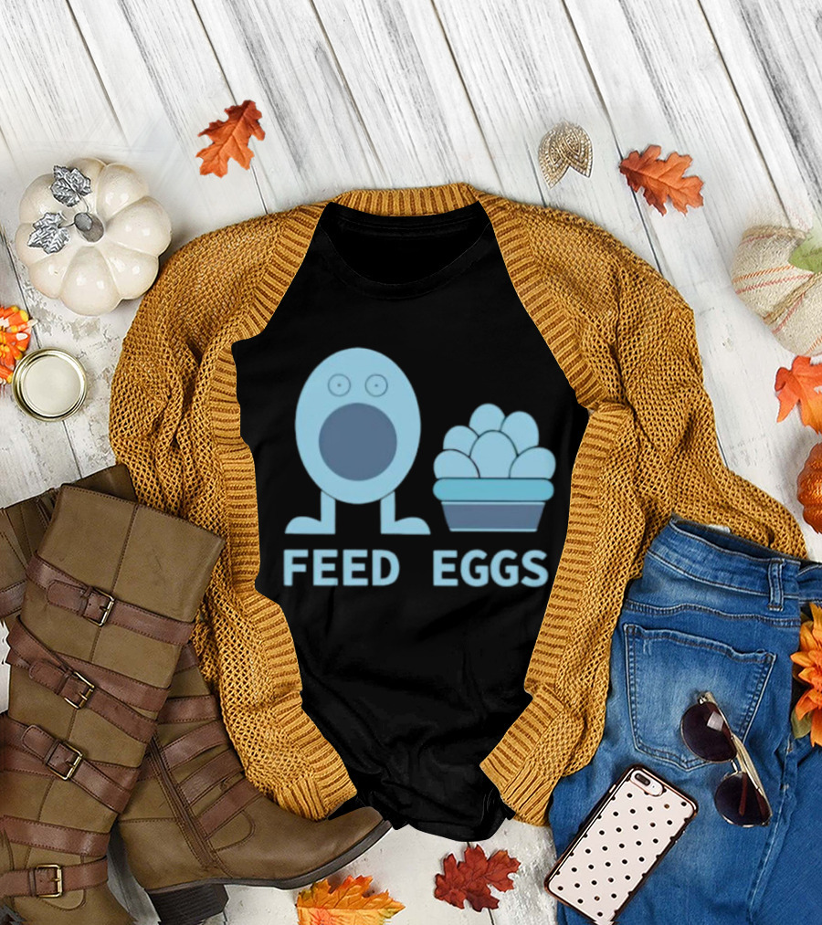FEED EGGS Fun Cartoon Basket T-Shirt