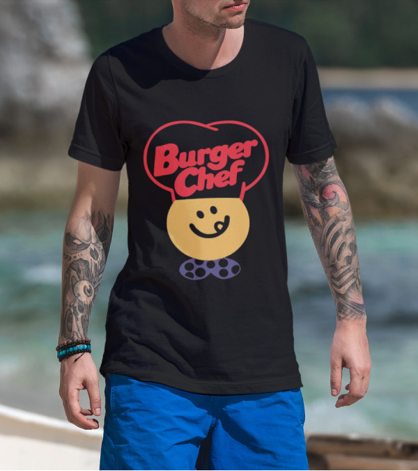 Burger Chef Happy Smiley Face With Chef Hat T-Shirt