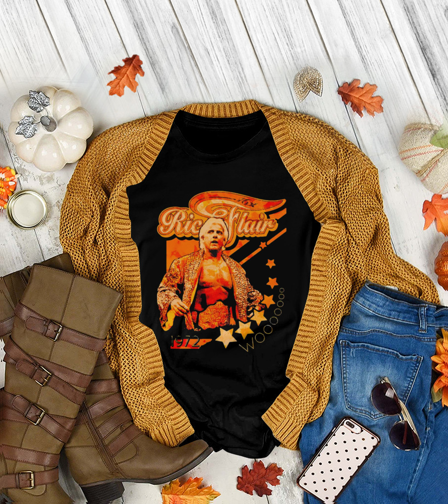 Ric Flair Woooooo 1972 Stars Retro Orange T-Shirt