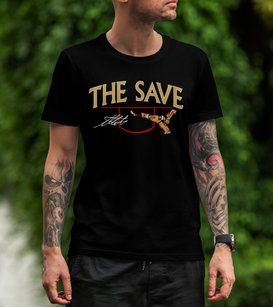 The Save Adin Hill Vegas Golden Knights Signature T-Shirt