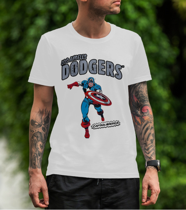 Los Angeles Dodgers Marvel Captain America T-Shirt