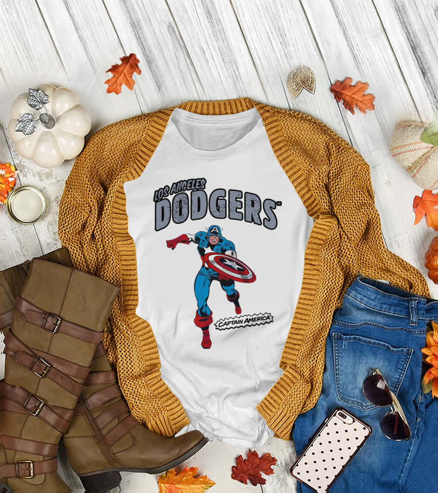 Los Angeles Dodgers Marvel Captain America T-Shirt