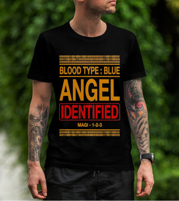 Blood Type Blue Angel Identified Magi 1-2-3 Binary Code T-Shirt