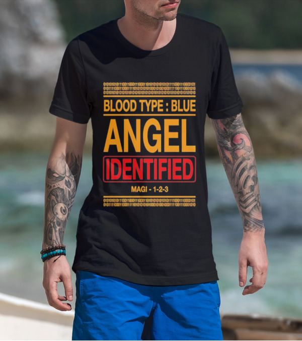 Blood Type Blue Angel Identified Magi 1-2-3 Binary Code T-Shirt