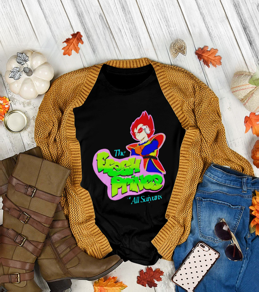 The Fresh Prince of All Saiyans Vegeta Cartoon Mashup T-Shirt