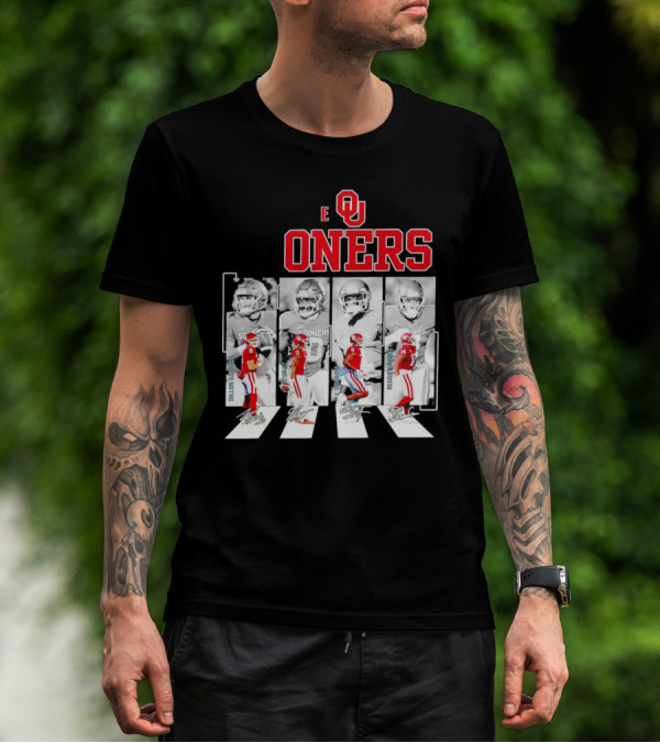 Oklahoma Sooners Football Abbey Road Dillon Gabriel Signatures T-Shirt