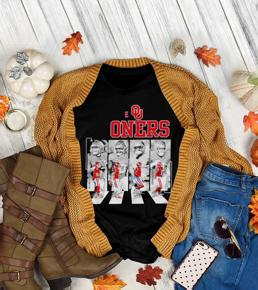 Oklahoma Sooners Football Abbey Road Dillon Gabriel Signatures T-Shirt