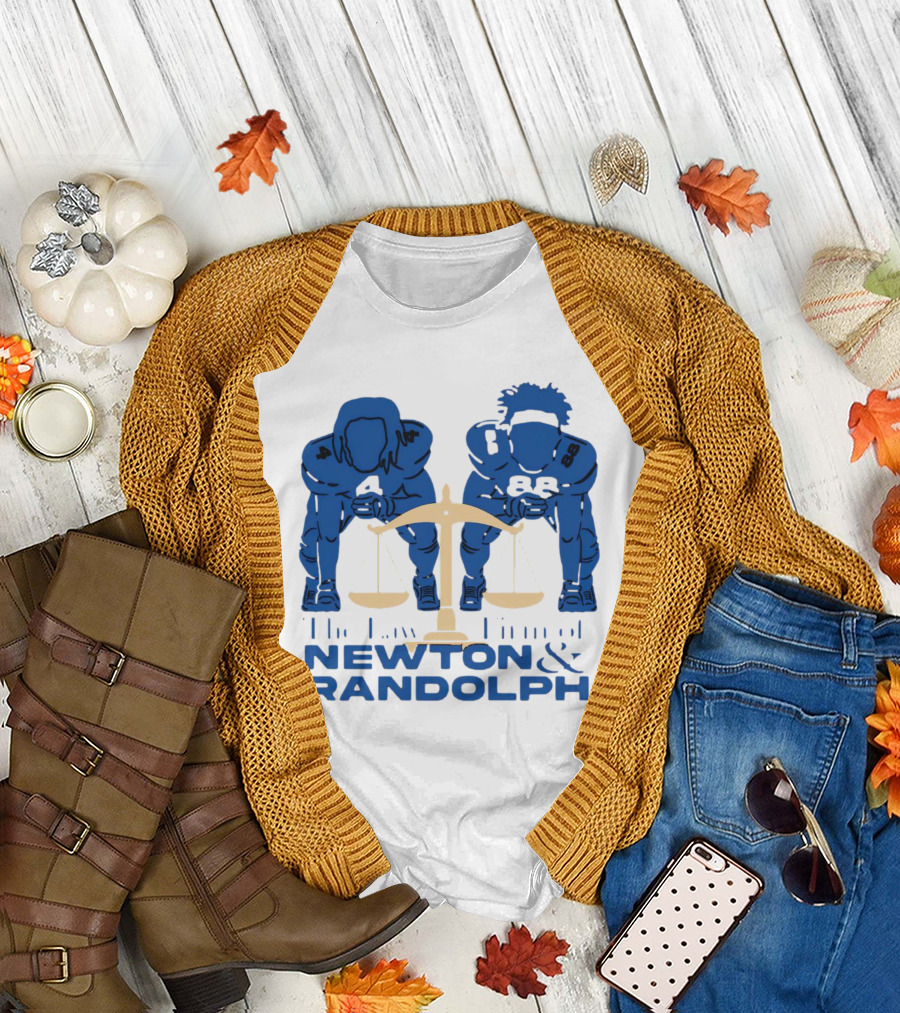 Johnny Newton and Keith Randolph The Law Firm of Newton and Randolph Football Justice Scales T-Shirt