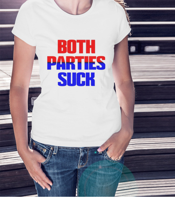 Both Parties Suck Red Blue Political T-Shirt