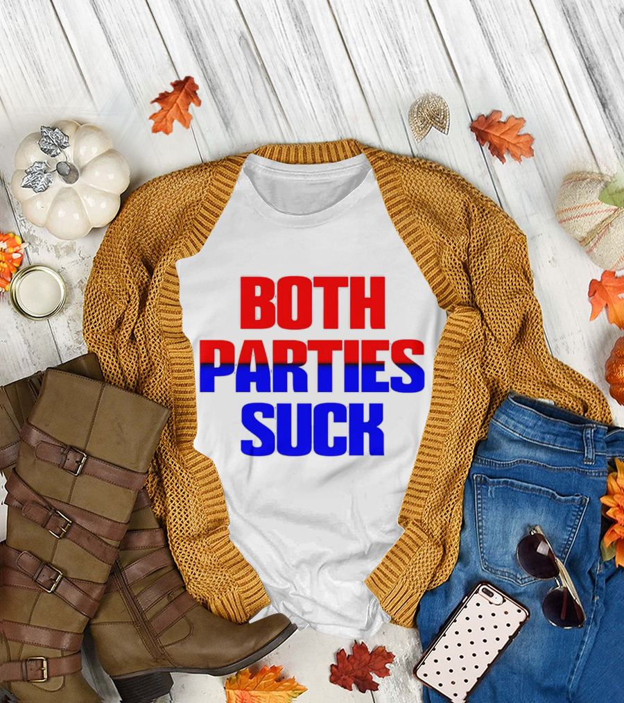 Both Parties Suck Red Blue Political T-Shirt