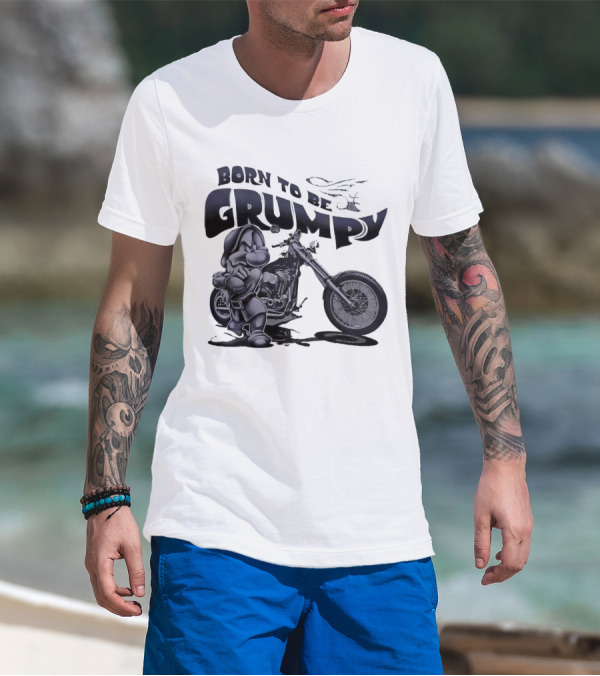 Born To Be Grumpy Motorcycle Rider T-Shirt