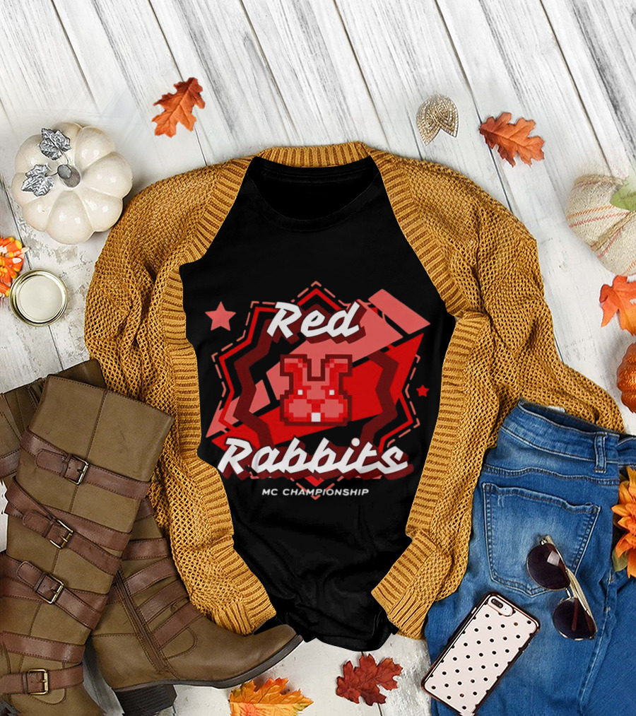 Red Rabbits MC Championship Pixel Art Team T-Shirt