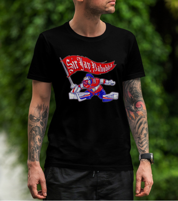 Sir Jay Babobka Hockey Knight With Red Banner T-Shirt