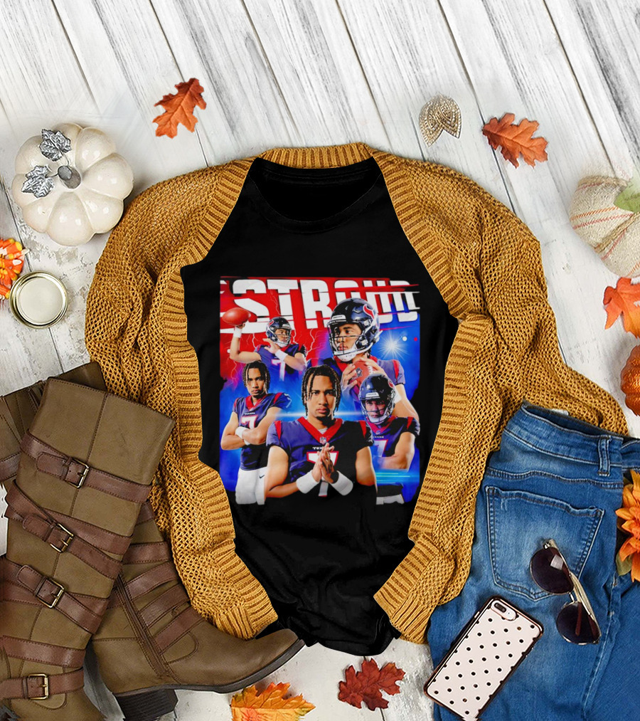 CJ Stroud Houston Texans Quarterback Action Collage T-Shirt