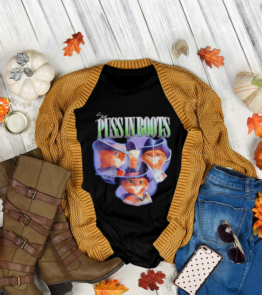 Soy Puss In Boots Trio with Hats and Sword T-Shirt