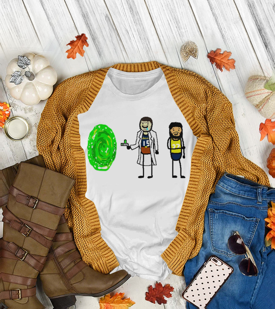 Rick-ola Jokic and Jamal Morty Denver 15 27 Portal T-Shirt