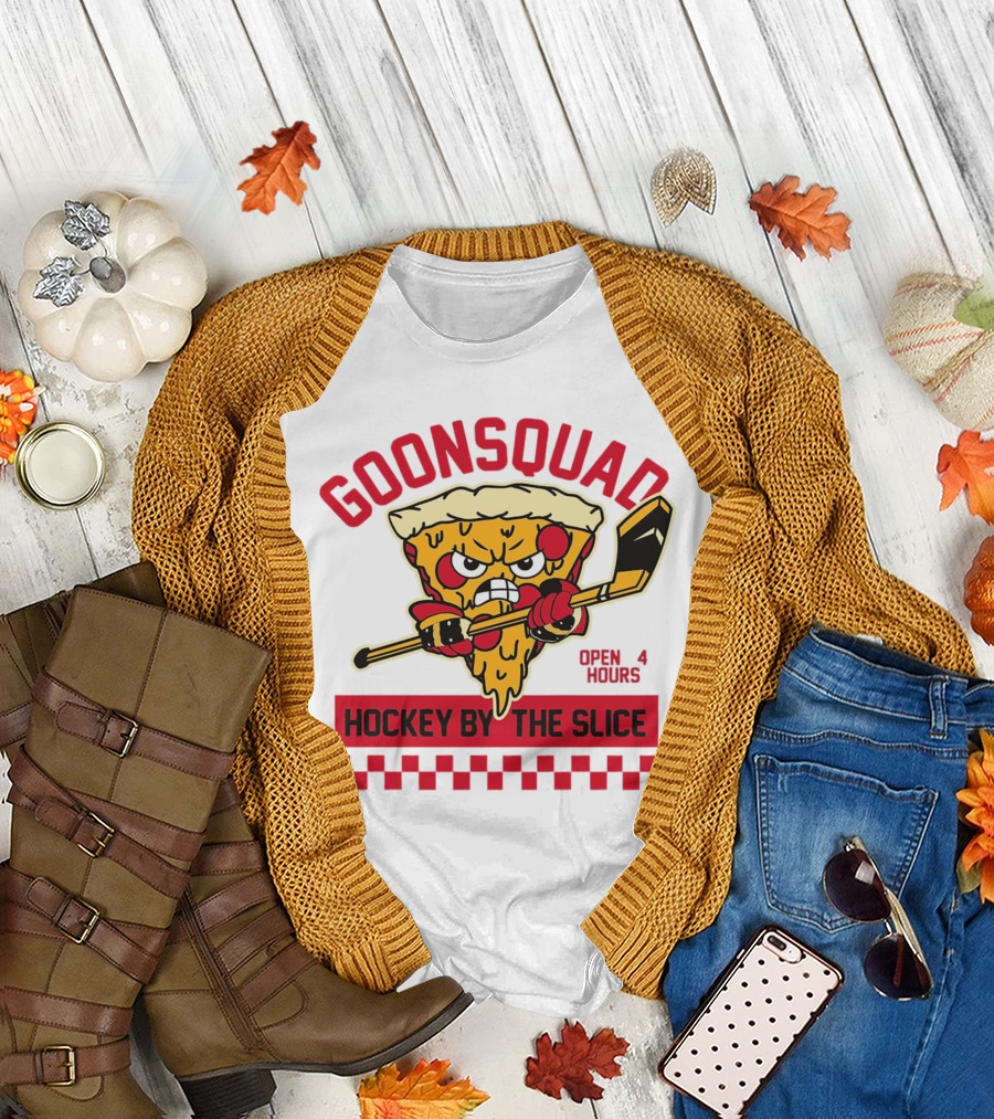 Goonsquad Hockey By the Slice Pizza Warrior Open 4 Hours T-Shirt