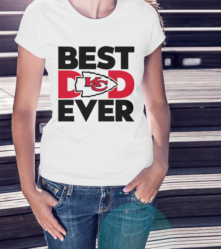 Best Dad Ever Kansas City Chiefs NFL Fan T-Shirt