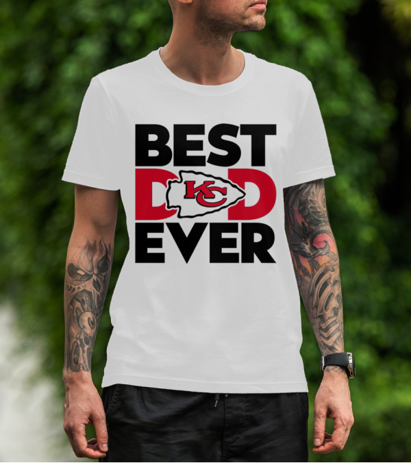 Best Dad Ever Kansas City Chiefs NFL Fan T-Shirt