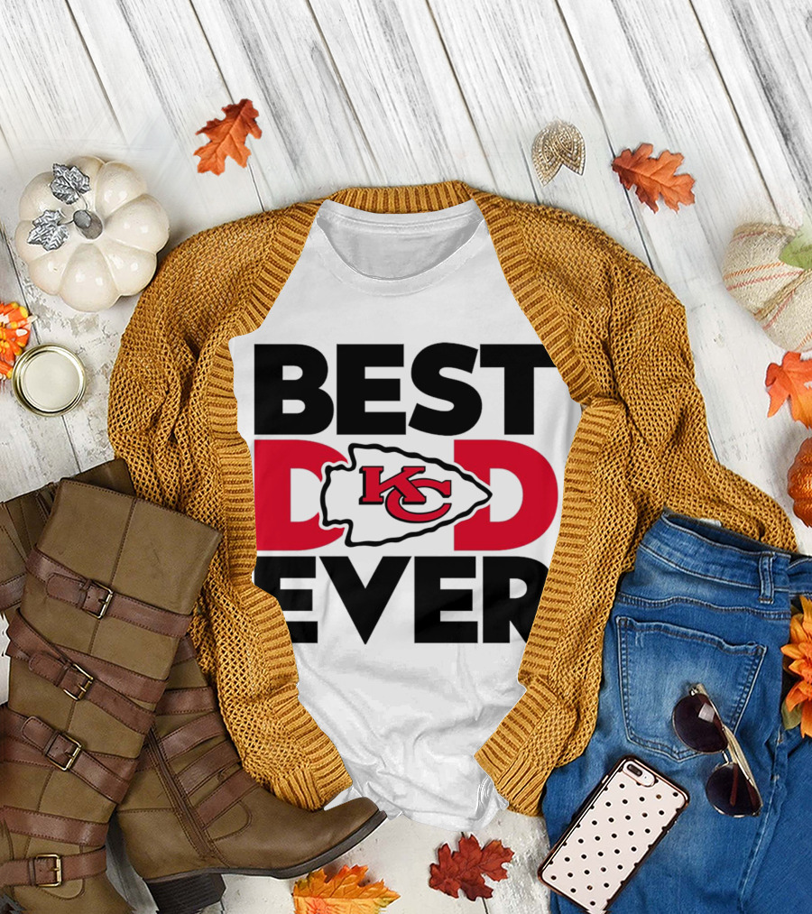 Best Dad Ever Kansas City Chiefs NFL Fan T-Shirt