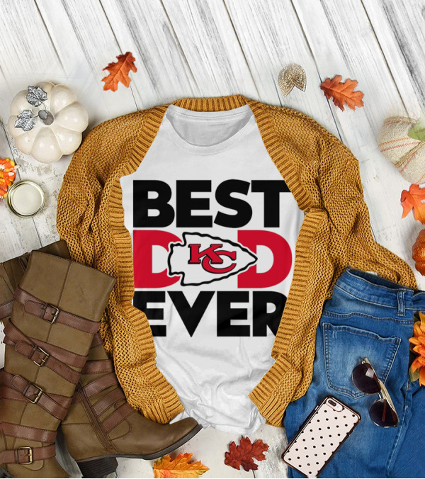 Best Dad Ever Kansas City Chiefs NFL Fan T-Shirt