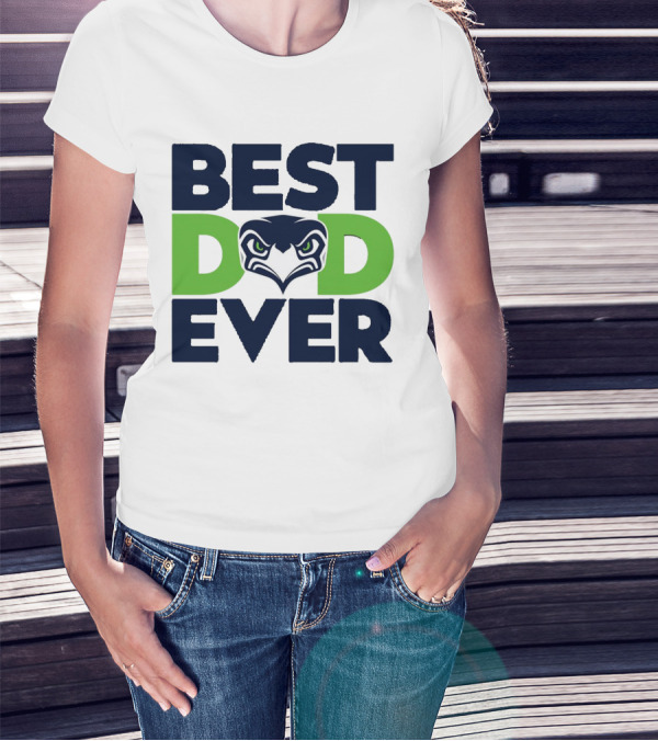 Best Dad Ever Seattle Seahawks Logo NFL T-Shirt