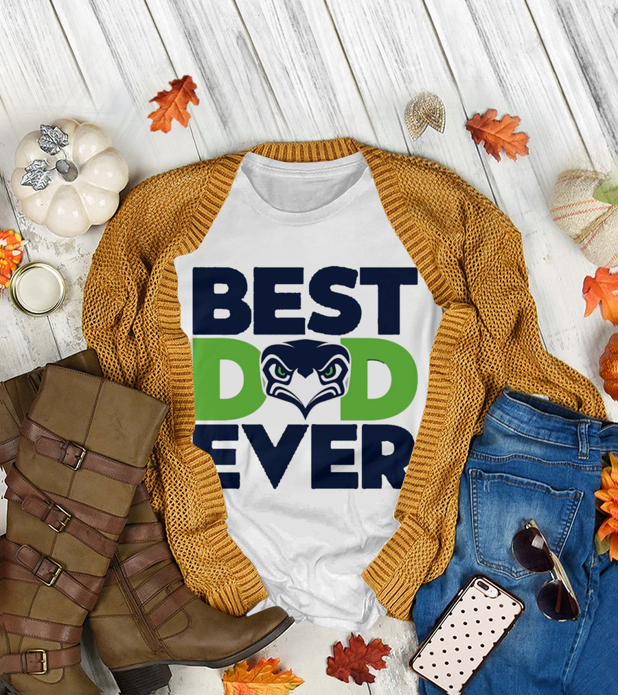 Best Dad Ever Seattle Seahawks Logo NFL T-Shirt