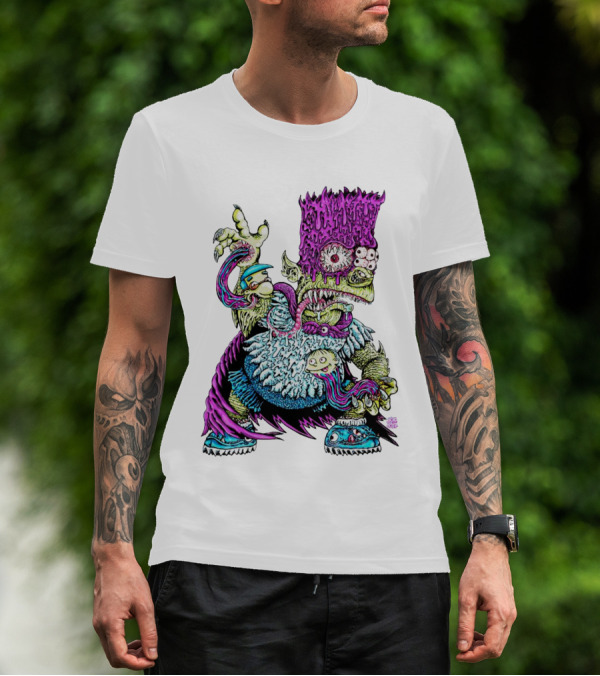 Caped Monster Bart Simpson Surreal T-Shirt