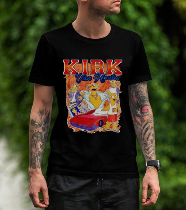 Kirk Van Houten Vintage Comic Car Flames Drink T-Shirt