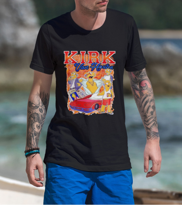 Kirk Van Houten Vintage Comic Car Flames Drink T-Shirt