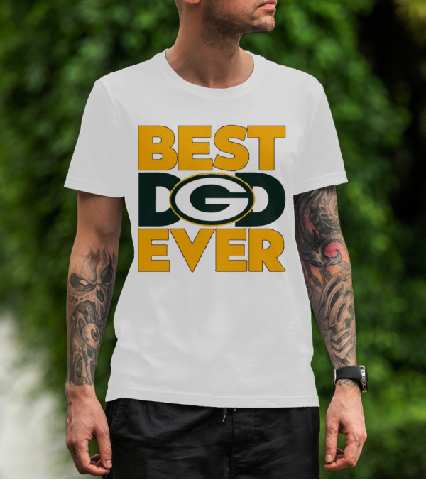 Best Dad Ever Green Bay Packers Logo NFL T-Shirt