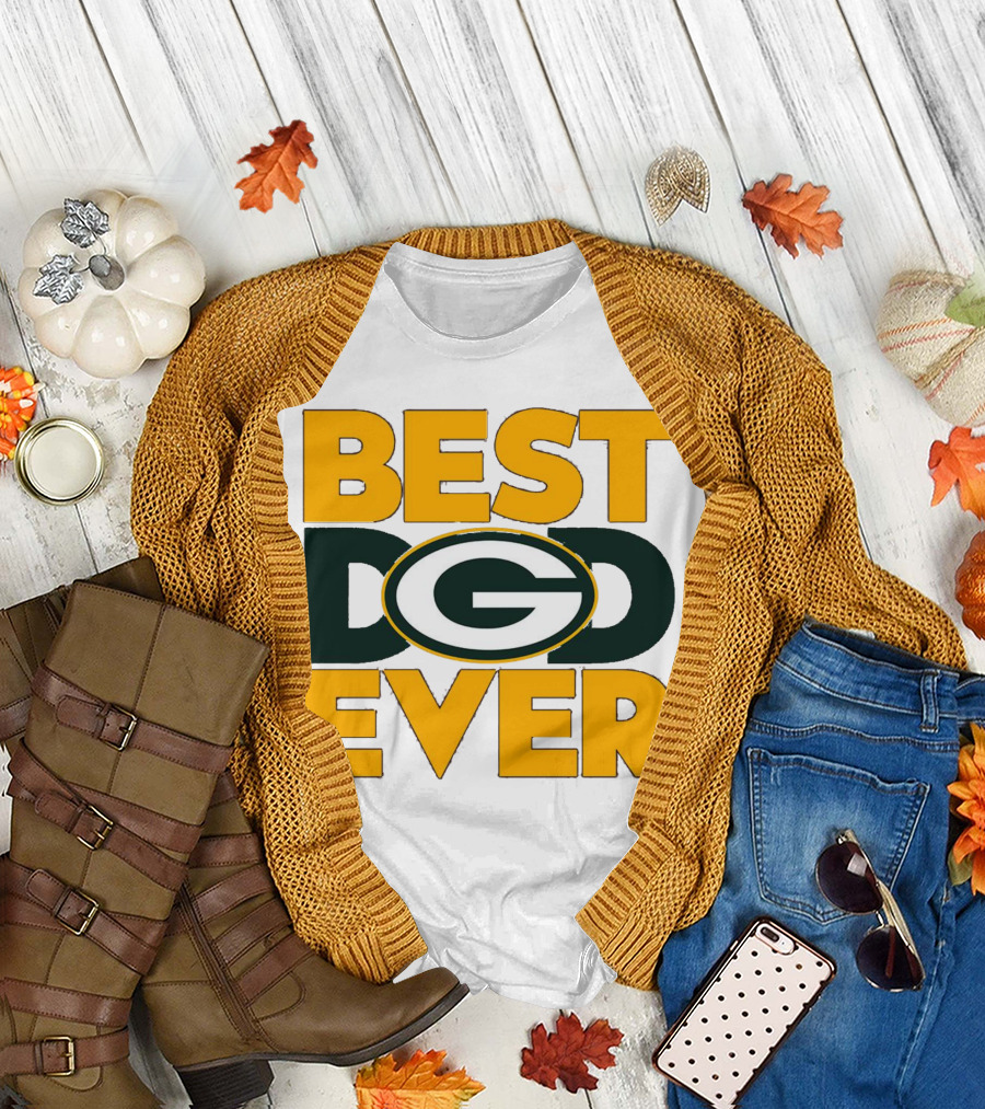 Best Dad Ever Green Bay Packers Logo NFL T-Shirt