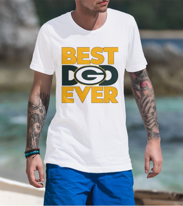Best Dad Ever Green Bay Packers Logo NFL T-Shirt
