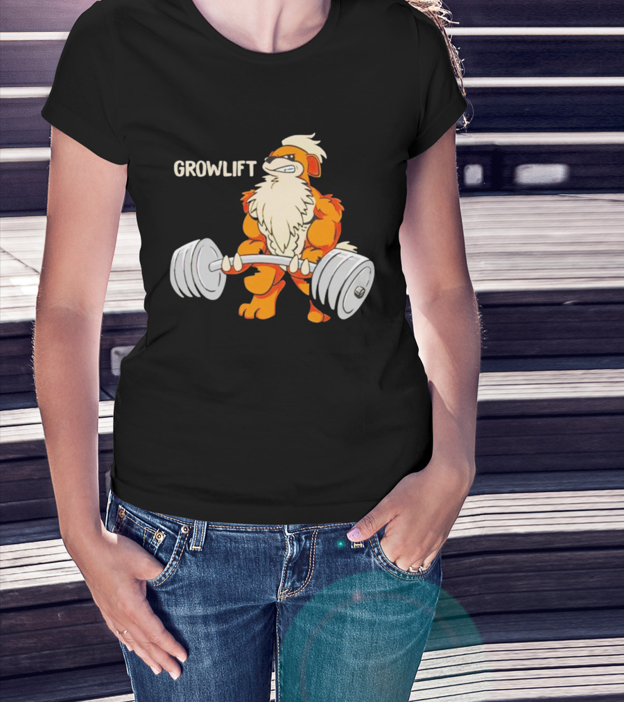 Growlift Lifting Barbell Cartoon Monster T-Shirt