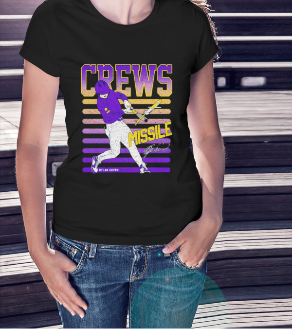 Crews Missile Dylan Crews LSU Tigers Signature T-Shirt