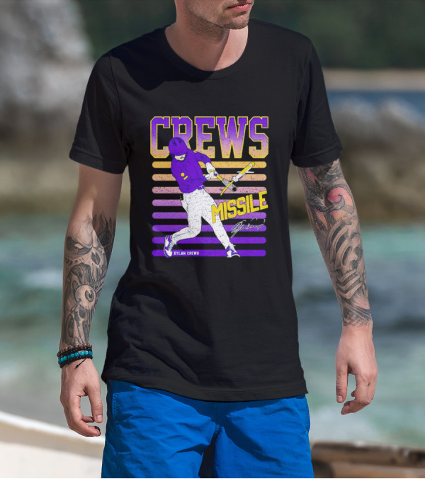 Crews Missile Dylan Crews LSU Tigers Signature T-Shirt