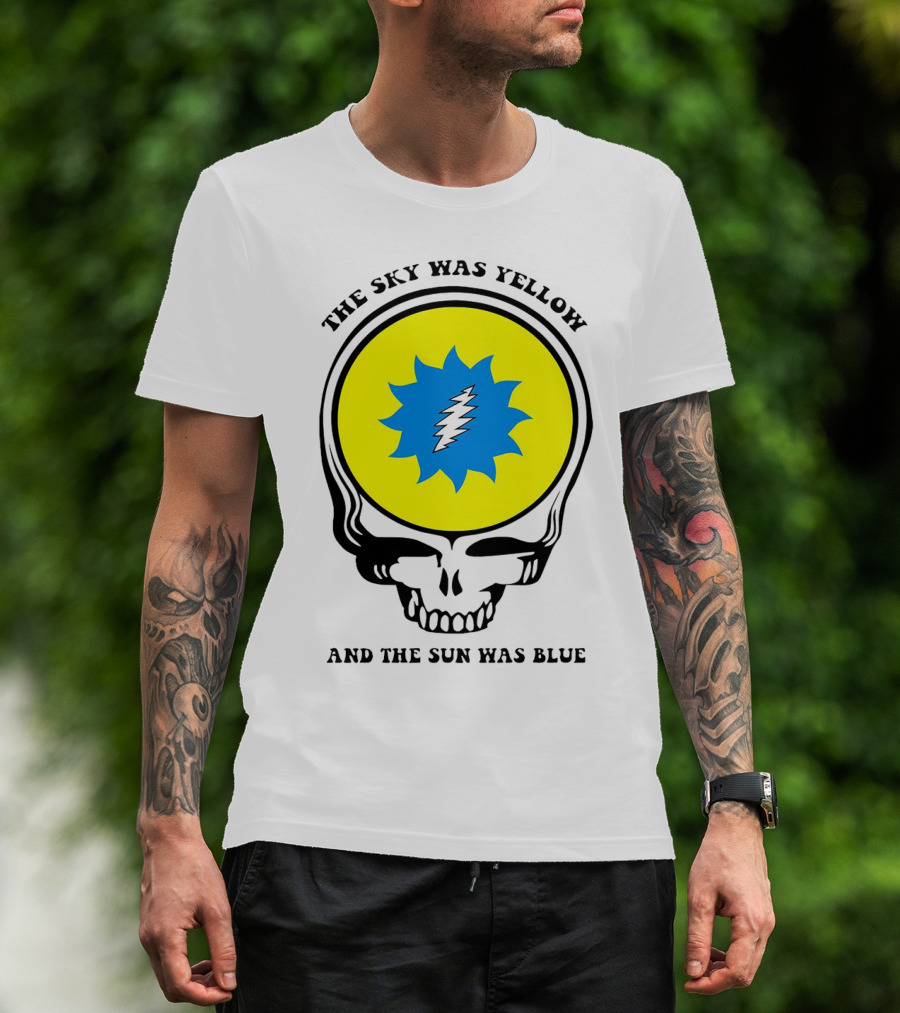 Grateful Dead Skull With Yellow Sky And Blue Sun Iconic T-Shirt