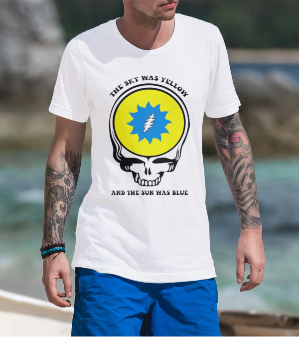 Grateful Dead Skull With Yellow Sky And Blue Sun Iconic T-Shirt