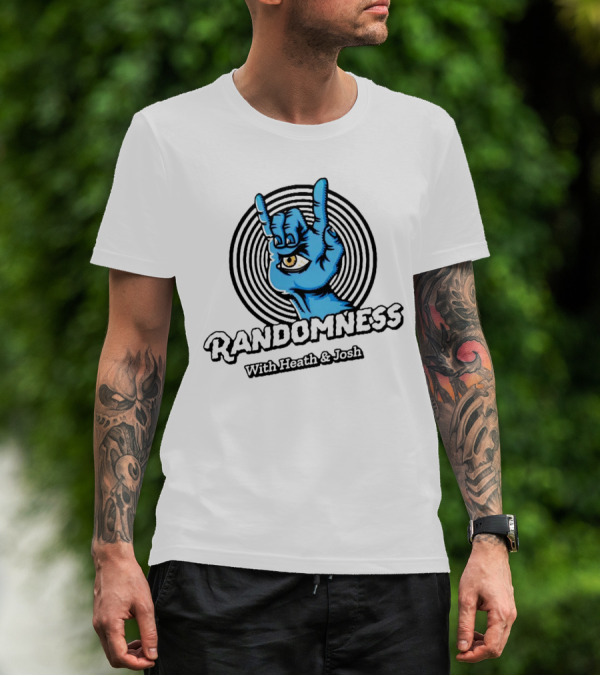 Randomness With Heath And Josh Blue Hand Eye Rock Gesture T-Shirt