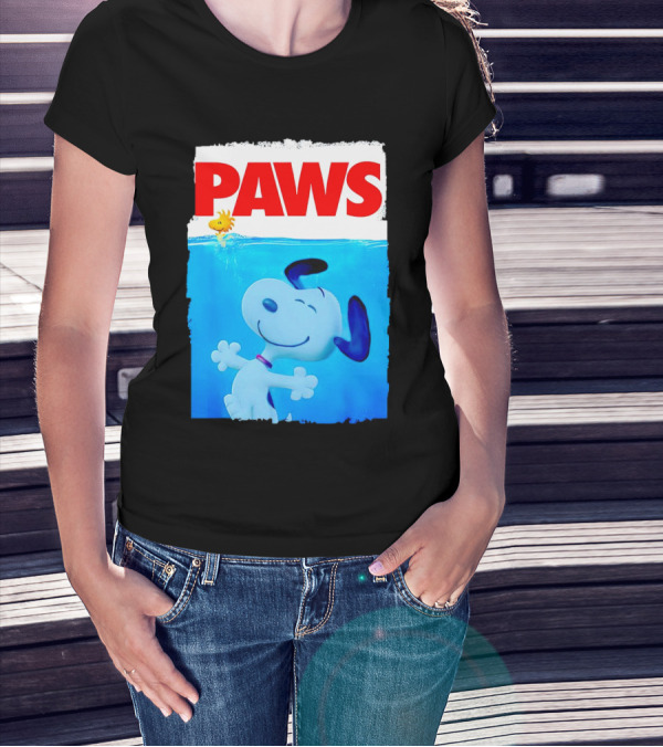 Paws Snoopy And Woodstock Szurkulet T-Shirt