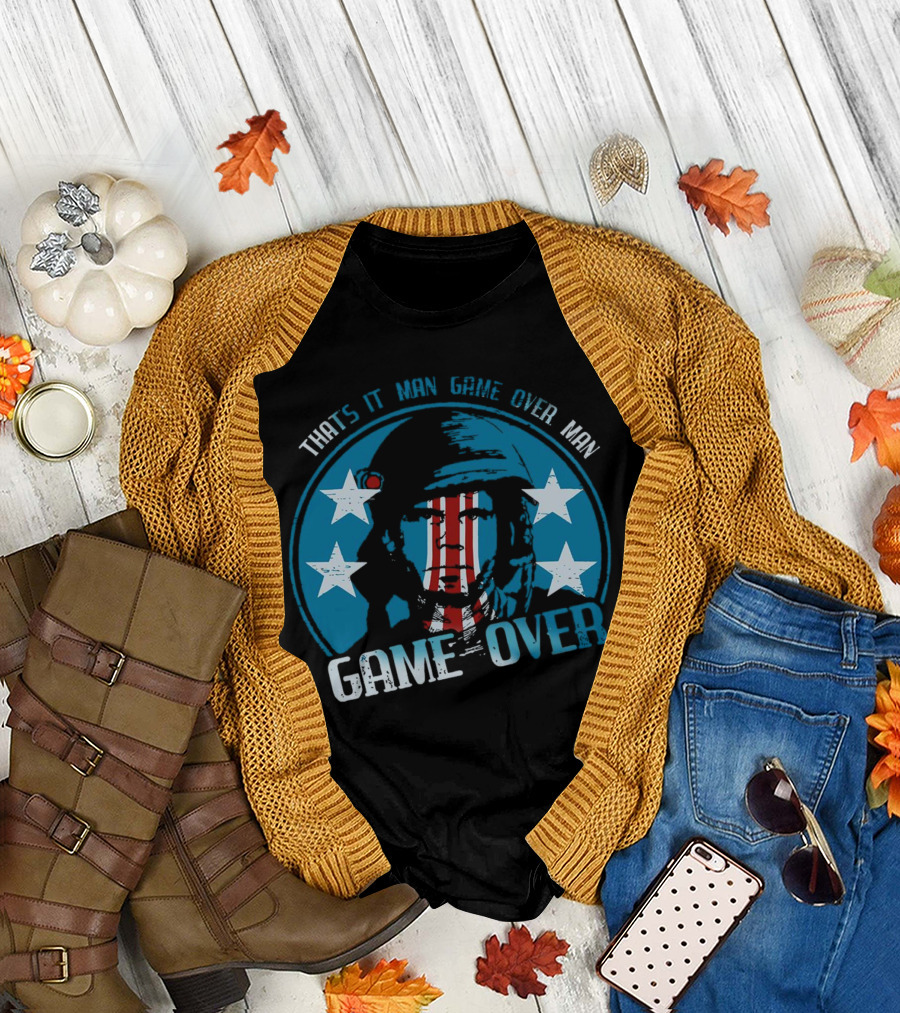 Bill Paxton That’s It Man Game Over Man Stars Helmet Circle Game Over T-Shirt