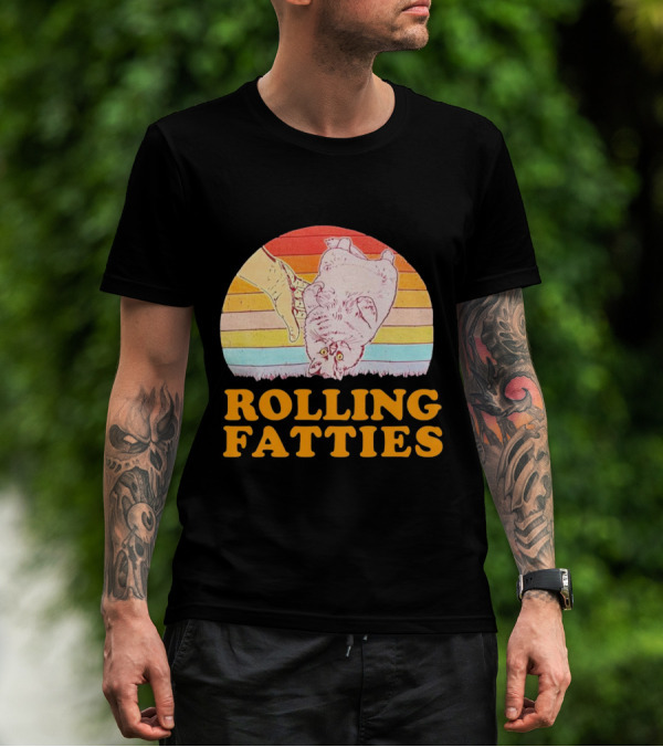 Cat Rolling Fatties Retro Vibes T-Shirt
