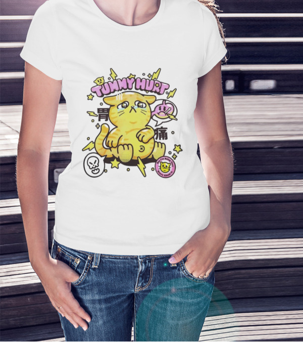 Tummy Hurt Cat I'm Being Very Brave About It T-Shirt