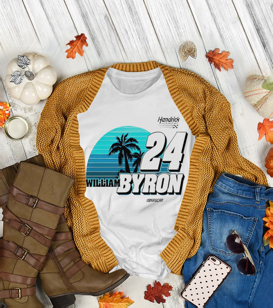 William Byron 24 NASCAR Fishing UPF 50 Palm Trees Hendrick Motorsports T-Shirt