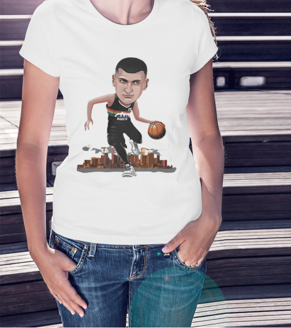 Nikola Jokić MVP Nuggets City Basketball Cartoon Player T-Shirt